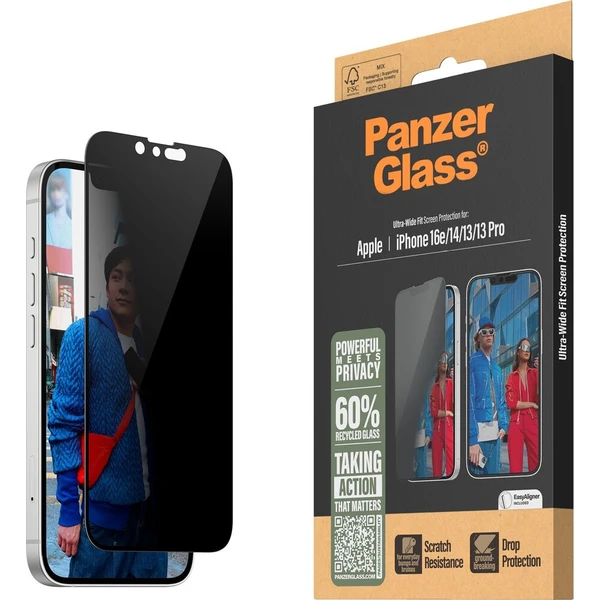 PanzerGlass® Privacy Apple iPhone 17e/16e/14/13/13 Pro s instalačním rámečkem - Ochranné folie a skla - Obrázek e5d93711c8444ff493ba9b56e64d959b