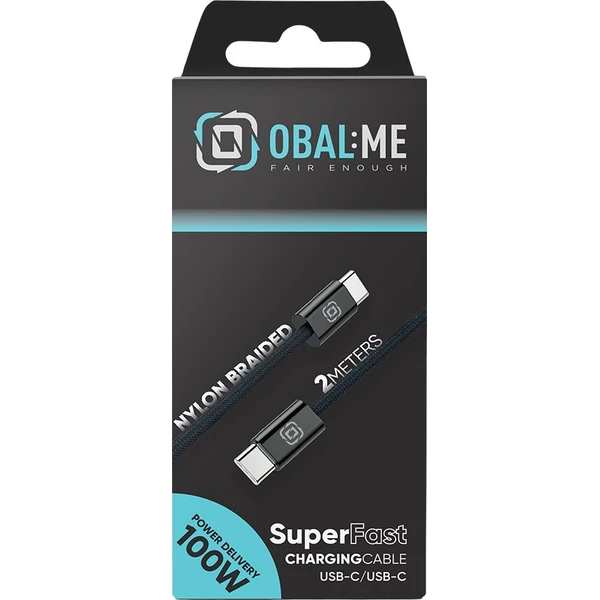 OBAL:ME Super Fast USB-C/USB-C Pletený kabel 100W 2m černý - Kabely a redukce - Obrázek e5fee3ab6ec44981acffd1bb4747ffd2