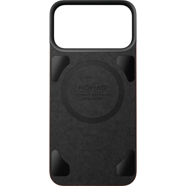 Nomad Magnetic Leather Back (Horween) MagSafe kožený kryt iPhone 17 Pro Max/18 Pro Max Olde Dublin - Pouzdra - Obrázek e611abae29ff49089e829f397694c968