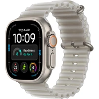 Apple Watch Ultra 4 49mm Přírodní titan s průsvitně šedým Oceánským řemínkem - Chytré hodinky