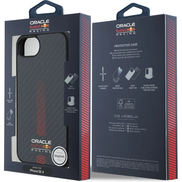 Oracle Red Bull Racing Carbon Powerbar MagSafe kryt iPhone 17e/16e černý - Pouzdra - Obrázek e632243592cb4528ac12dccddeb2040e