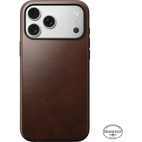Nomad Modern Leather Case (Horween) MagSafe kožený kryt iPhone 17 Pro Max Rustic Brown - Pouzdra - Obrázek e64ea0de3fb34c398f19e44921d618ab