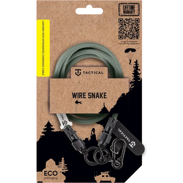 Tactical Wire Snake popruh s nabíjecím kabelem USB-C 1,2m Green - Popruhy a crossbody - Obrázek e6713dbff58b49f0826b00c4fbe084fe