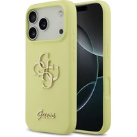 Guess Liquid Silicone 4G Metal Logo kryt iPhone 17 Pro žlutý - Pouzdra