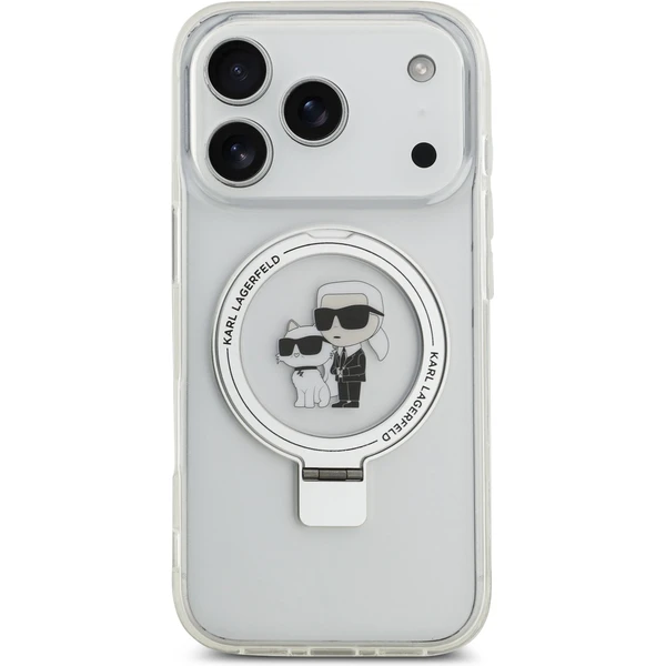 Karl Lagerfeld Ringstand Karl and Choupette MagSafe kryt iPhone 17 Pro bílý - Pouzdra - Obrázek e6a56501fc4748d9bb364dc138e5d786