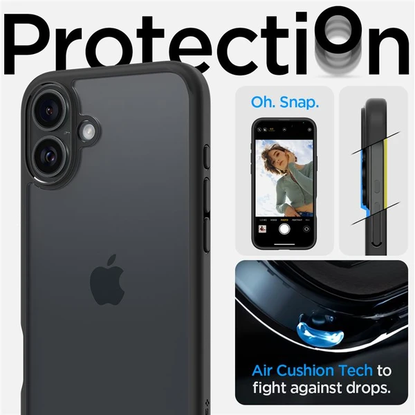 Spigen Ultra Hybrid kryt iPhone 16 matte black - Pouzdra - Obrázek e6aa49dd57c8470a99db7c637e9ed8bc