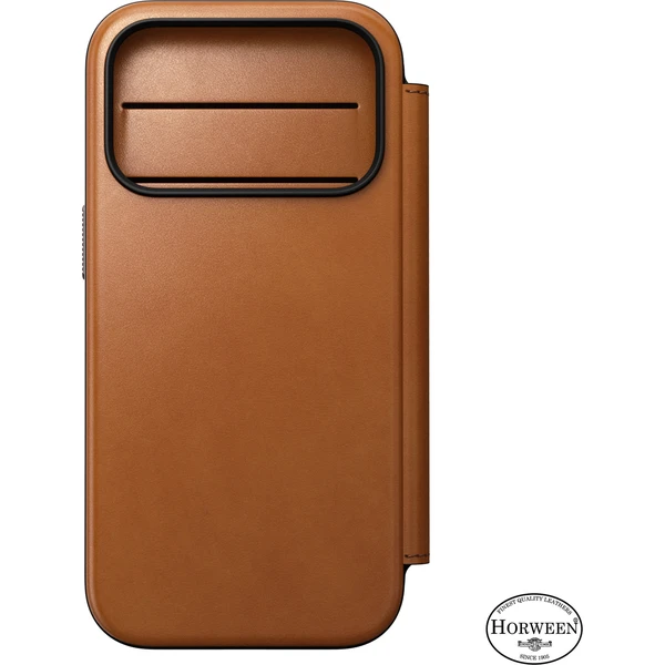 Nomad Modern Leather Folio (Horween) MagSafe kožené pouzdro iPhone 18 Pro Saddle - Pouzdra - Obrázek e6ceb10d4b2f4b489bce20a3298861f3