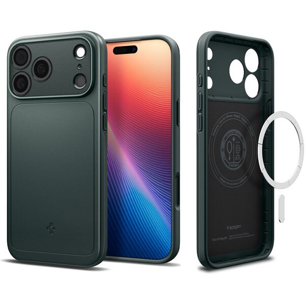 Spigen Thin Fit MagSafe kryt iPhone 17 Pro abyss green