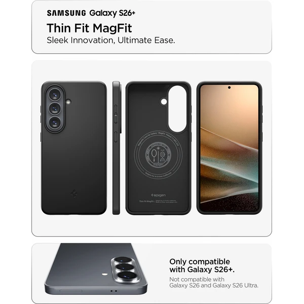 Spigen Thin Fit MagSafe kryt Samsung Galaxy S26+ black - Pouzdra - Obrázek e6e17eaac7f24970b710699b21a8b87c