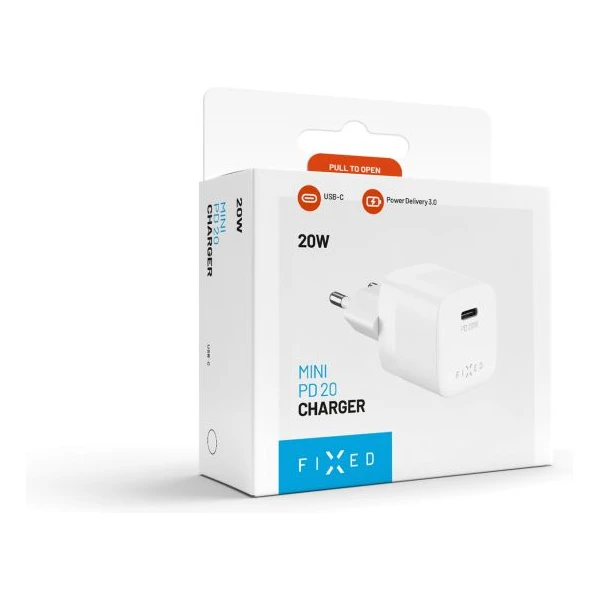 FIXED Mini nabíječka s USB-C výstupem a podporou PD 20W bílá - Nabíječky - Obrázek e77bdf406e0d4328bd7af0e629f53570