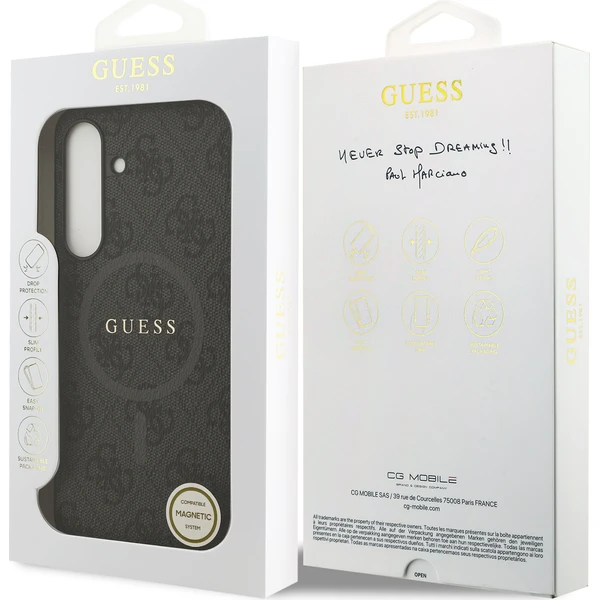 Guess PU Leather 4G Colored Ring MagSafe Zadní Kryt pro Samsung Galaxy S25 FE černý - Pouzdra - Obrázek e78a5c46b866468197e7a38e242526e0