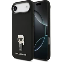 Karl Lagerfeld Liquid Silicone Metal Ikonik kryt iPhone Air černý - Pouzdra
