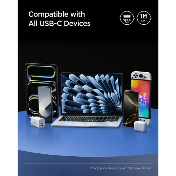 Spigen Essential USB-C/USB-C napájecí kabel 100W 1m černý - Kabely a redukce - Obrázek e797d82f1de14d94a0fcabc6715434c5
