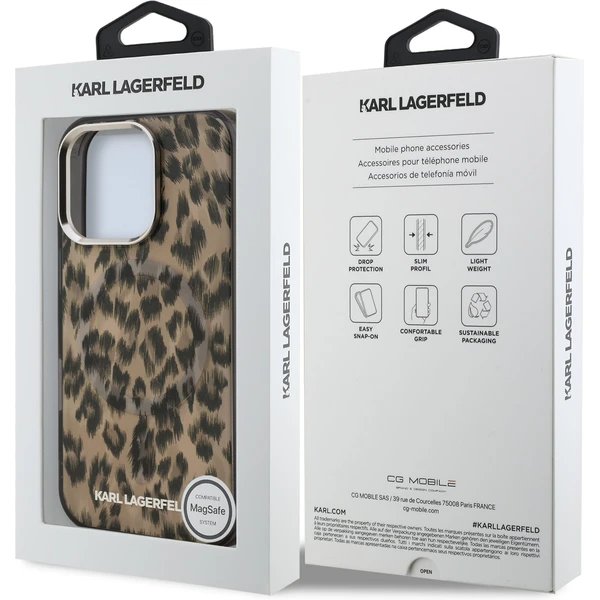 Karl Lagerfeld IML Leopard MagSafe kryt iPhone 16 Pro Max hnědý - Pouzdra - Obrázek e7f33d22711f47f2a25fe8867e2962dc