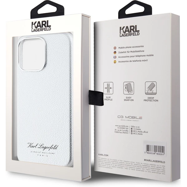 Karl Lagerfeld Grained PU Hotel RSG zadní kryt pro iPhone 15 Pro Max šedý - Pouzdra - Obrázek e80ac6f698974cb09968443c5aa4f357