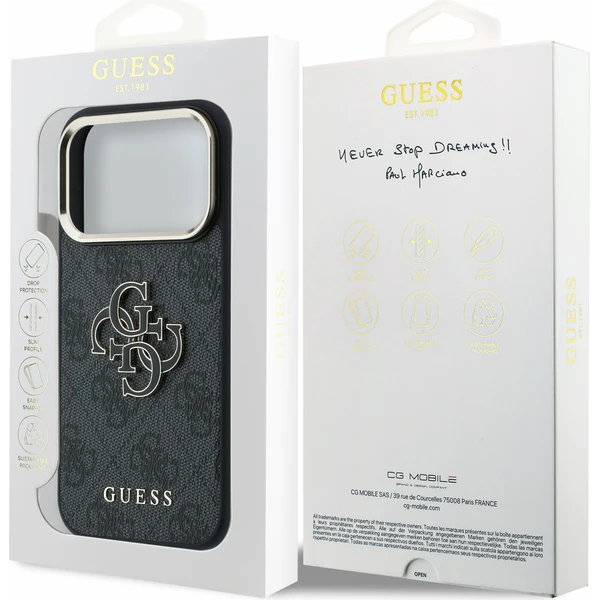 Guess PU 4G Resin Metal Logo kryt iPhone 18 Pro Max černý - Pouzdra - Obrázek e81731bdbc424746b4c49fa437ea0618