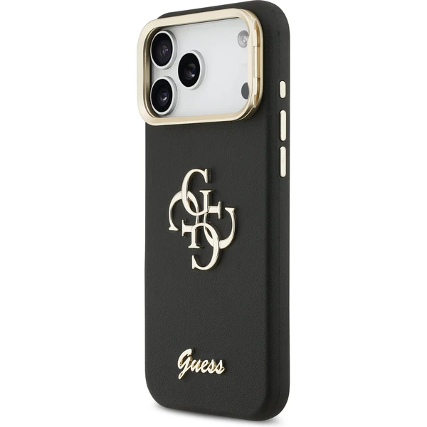 Guess PU Grained 4G Logo Stand Camera Frame kryt iPhone 17 Pro Max černý - Pouzdra - Obrázek e81a14ea7f2e403f9183759dc7c5df08