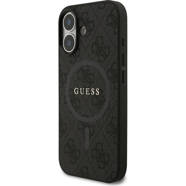 Guess PU Leather 4G Colored Ring MagSafe Zadní Kryt pro iPhone 17 černý - Pouzdra - Obrázek e83f412650594abba6904a97dbe48c09