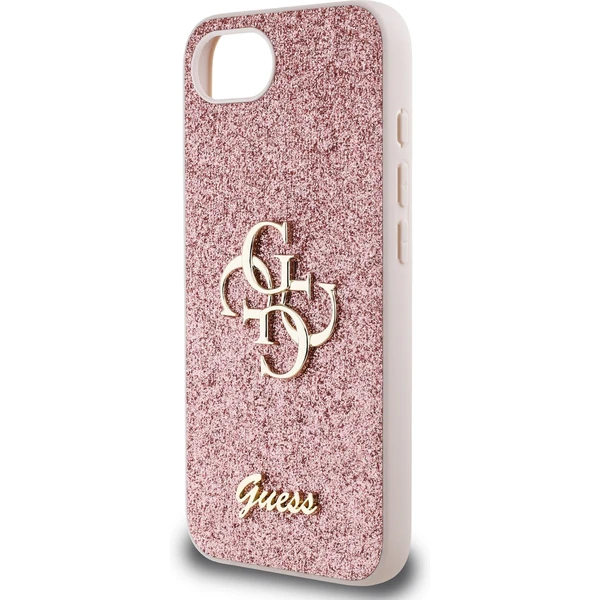 Guess PU Fixed Glitter 4G Metal Logo kryt iPhone 17e/16e růžový - Pouzdra - Obrázek e8806bef18b441ba8aaf557af7609358