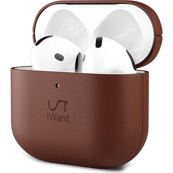 iWant kožené pouzdro pro AirPods 4/4 (ANC) hnědé - Pouzdra - Obrázek e89206162aba42b0b17e6138c6698168