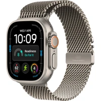 Apple Watch Ultra 4 49mm Přírodní titan s přírodně titanovým milánským tahem L - Chytré hodinky