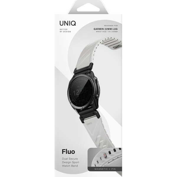 UNIQ Fluo Magnetický řemínek pro Garmin (Quick Release/QuickFit 22 mm) Mist Grey - Řemínky - Obrázek e8daabb9a29c448783c213ffb2d00b2f