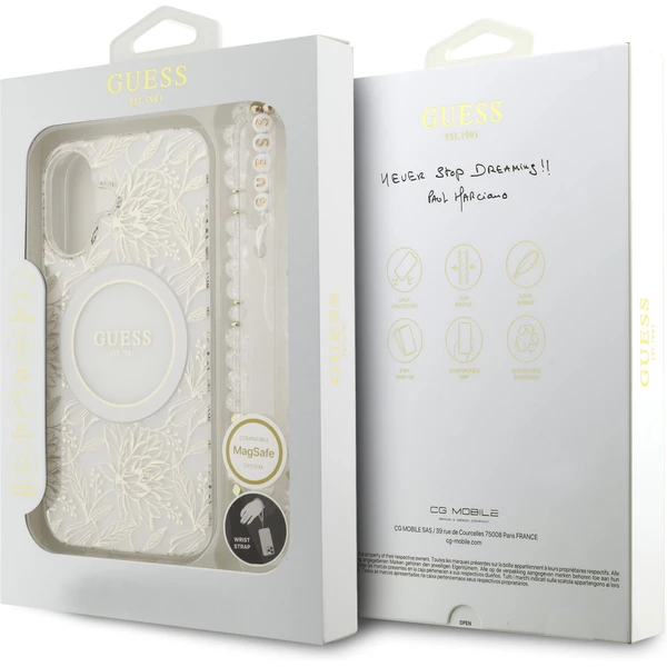 Guess IML Flowers Allover Strap MagSafe kryt iPhone 17 bílý - Pouzdra - Obrázek e926fa8fd4ac45348d1bfafacb1f78b5