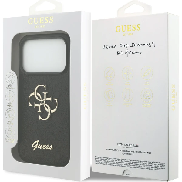 Guess PU Fixed Glitter 4G Metal Logo kryt iPhone 18 Pro černý - Pouzdra - Obrázek e94cc3c3f67748b792f14b0bb306534d