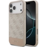 Guess PU 4G Stripe Zadní Kryt pro iPhone 17 Pro Max růžový - Pouzdra