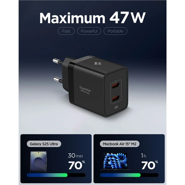 Spigen Essential 47W USB-C nabíječka (EE472EU) černá - Nabíječky - Obrázek e9870778adc34533b54d6ce525c892dd
