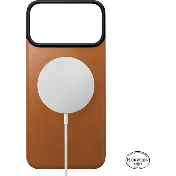 Nomad Magnetic Leather Back (Horween) MagSafe kožený kryt iPhone 18 Pro Max Saddle - Pouzdra - Obrázek e9883f4b5f244a3794e472e8227ab4cf