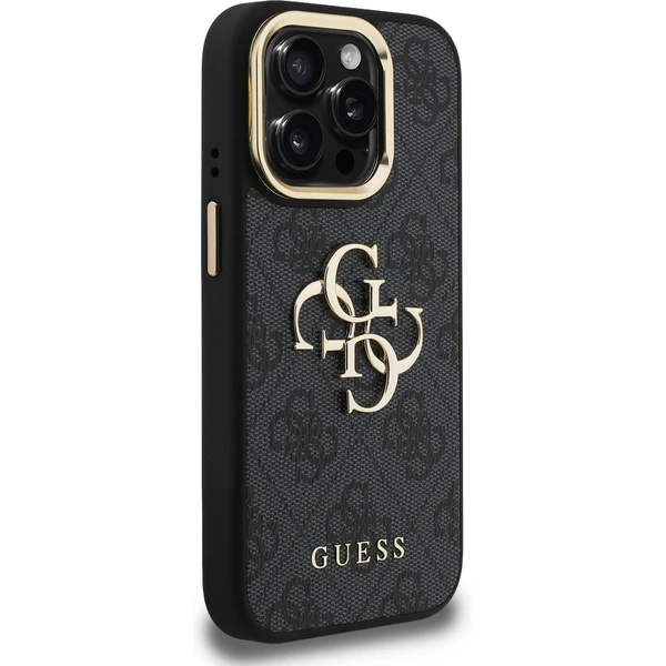 Guess PU 4G Metal Logo Stand Camera Frame kryt iPhone 15 Pro Max černý - Pouzdra - Obrázek e9a771a9858a4f5c85d9cef9d27a33c7