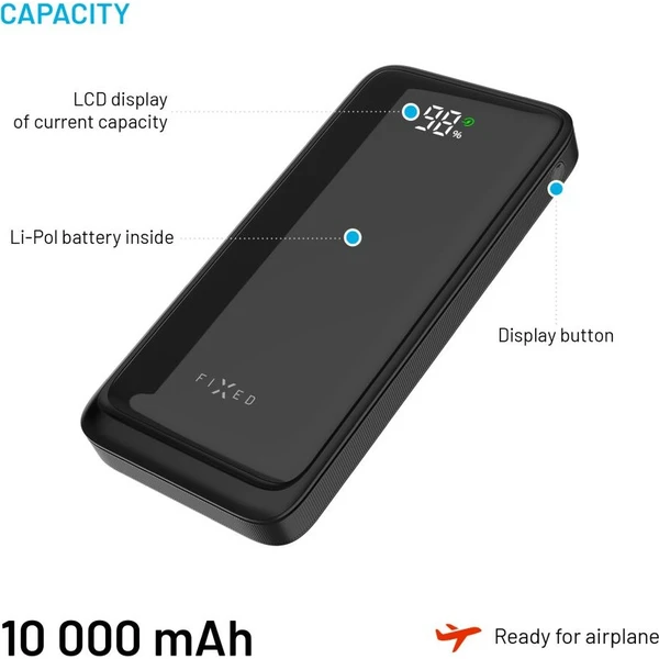 FIXED Zen2 10 powerbanka s LCD displejem a PD 20W, 10 000 mAh, černá - Powerbanky - Obrázek e9ff88e5d07b40d981228e17d67bea27