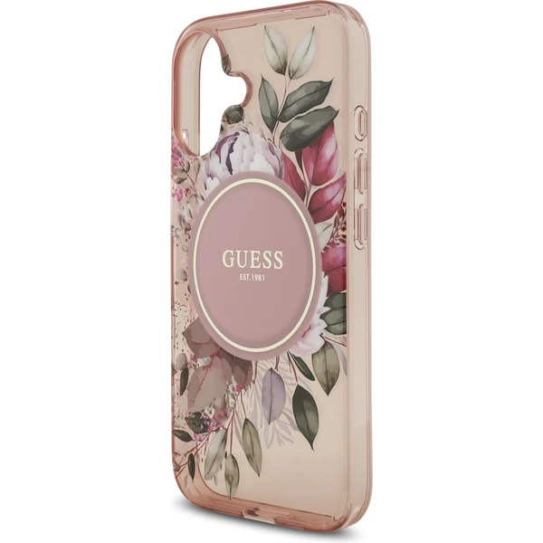 Guess IML Flowers Strap MagSafe kryt iPhone 17 růžový - Pouzdra - Obrázek ea06c93a7cb34e8f9d5ee136e63fb73c