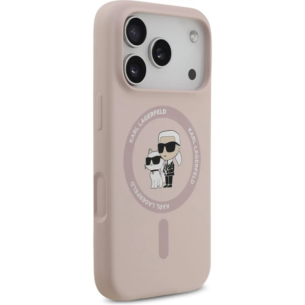 Karl Lagerfeld Liquid Silicone Karl and Choupette MagSafe kryt iPhone 17 Pro růžový - Pouzdra - Obrázek ea6512dfa1a04b01bc5d34d18d6aa535