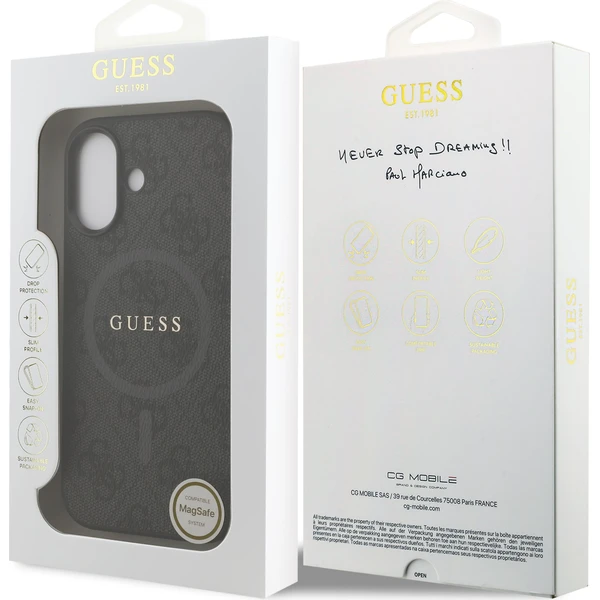 Guess PU Leather 4G Colored Ring MagSafe Zadní Kryt pro iPhone 17 černý - Pouzdra - Obrázek ea80cbf588fb43b49def052f7e0e4df5