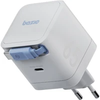 ENERGEA Bazic GoPort GaN nabíječka s integrovaným USB-C zatahovacím kabelem (65W) bílá - Nabíječky