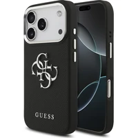 Guess PU Grained 4G Metal Logo kryt iPhone 17 Pro černý - Pouzdra