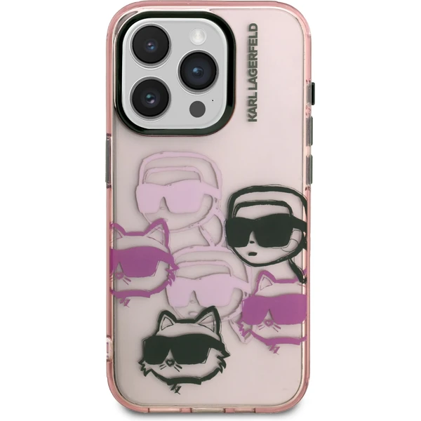 Karl Lagerfeld IML Multi K&CH Heads kryt iPhone 15 Pro růžový - Pouzdra - Obrázek eae0381dc0d54bfca194501433eb402b