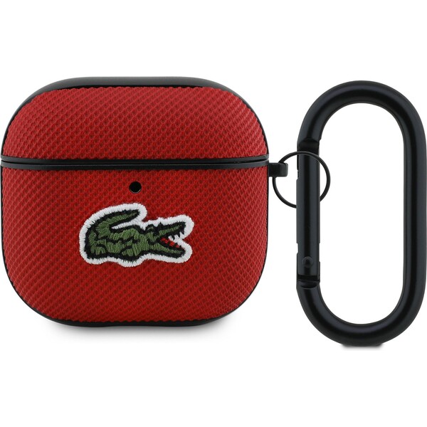 Lacoste Petit Pique Croc Logo Patch pouzdro AirPods 4 červené