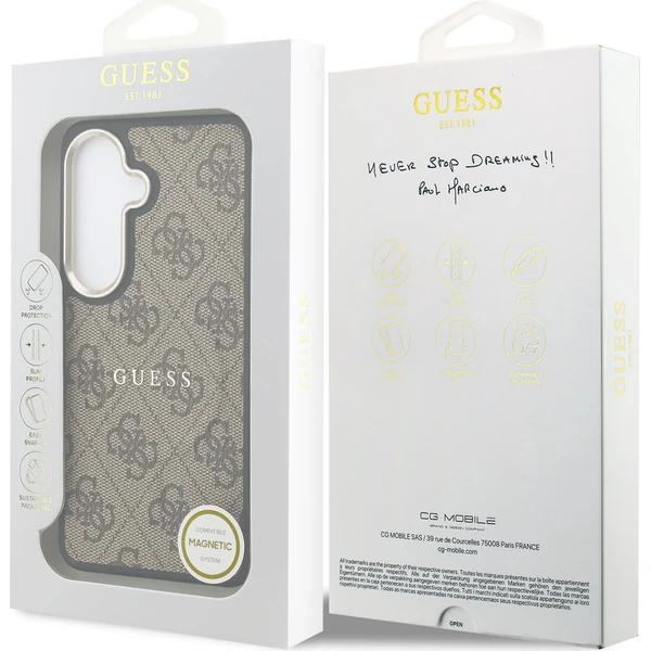 Guess PU Leather 4G Gold Frame Magnetic kryt Samsung Galaxy S26+ hnědý - Pouzdra - Obrázek eb1d04dba866450ea9466045637316bb