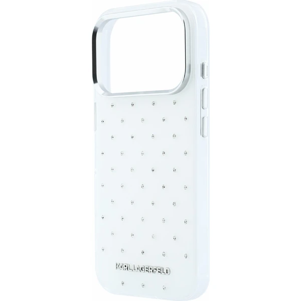 Karl Lagerfeld IML Rhinestones Allover Magsafe kryt iPhone 18 Pro bílý - Pouzdra - Obrázek eb646a89e35645a693fbd5ddcaea3279