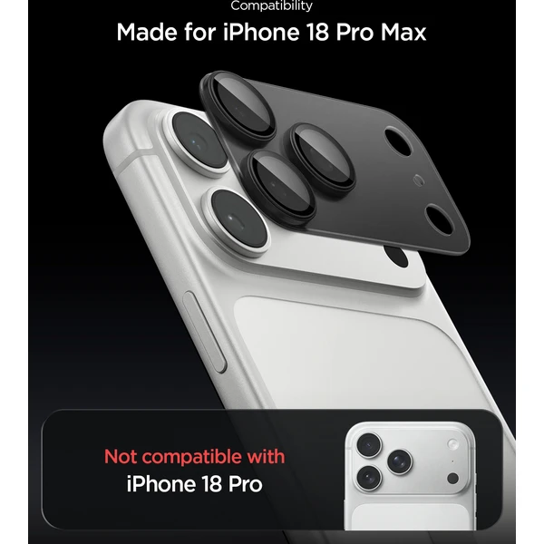 Spigen Glass tR EZ Fit Optik Pro XL 1 Pack sklo na fotoaparát iPhone 18 Pro Max tmavě šedé - Ochranné folie a skla - Obrázek eb8b53c4b05f4d7685355d5cc7d9de3e