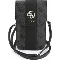 Guess PU 4G Stripe Metal Logo taška na telefon černá - Pouzdra