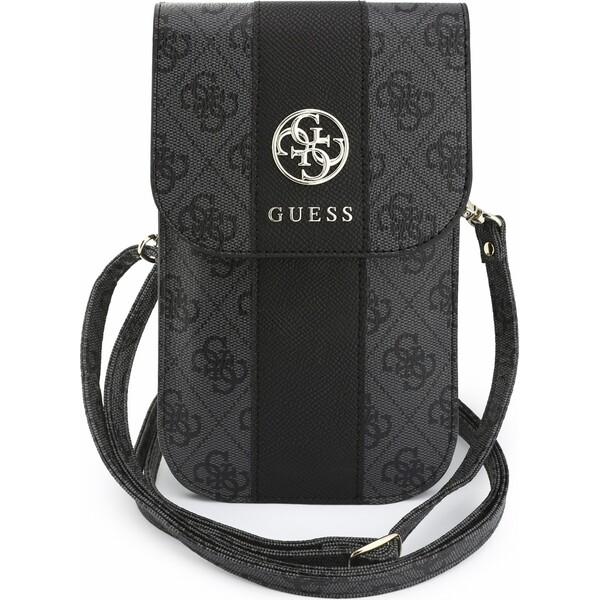 Guess PU 4G Stripe Metal Logo taška na telefon černá