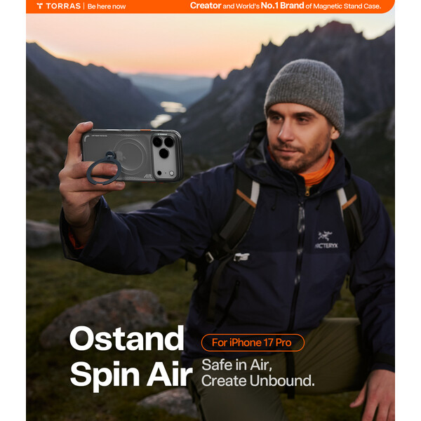 Torras Ostand Q3 Air MagSafe kryt iPhone 17 Pro shadow black - Pouzdra - Obrázek ebed95e452294c659ab8f33a3292d52f