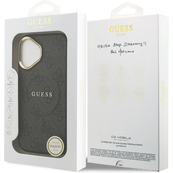 Guess PU Leather 4G Gold Frame MagSafe kryt iPhone 17 černý - Pouzdra - Obrázek ec26b6c8387146b79ad4292355f3666e