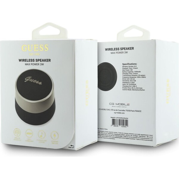Guess Script Metal Logo Bluetooth Reproduktor 5W zlatý - Sluchátka - Obrázek ec401c82e4f740d29492f954868eff0a