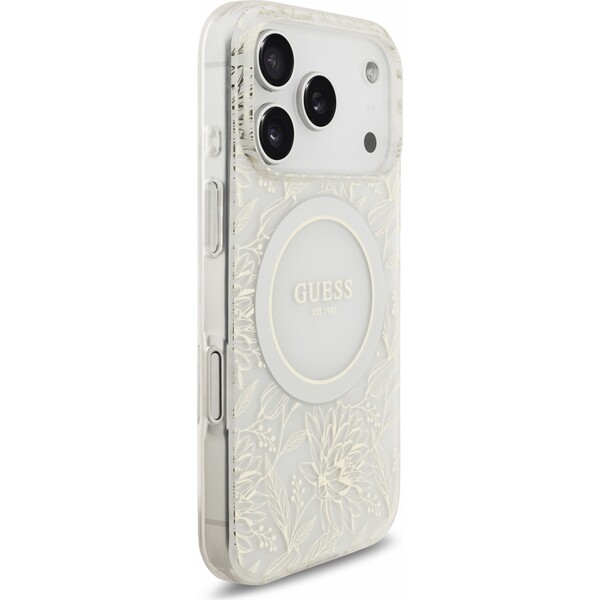 Guess IML Flowers Allover Strap MagSafe kryt iPhone 18 Pro bílý - Pouzdra - Obrázek ec60207099c344b887c9278c61ef816d