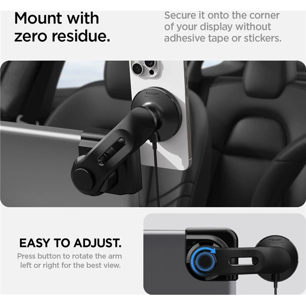 Spigen Tesla TapLock MagSafe Car Mount Charger Qi2 držák s nabíjením černý - Držáky - Obrázek ec947a56da84481197f9544927d08af3